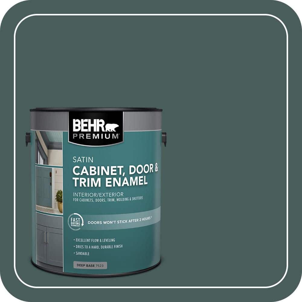 BEHR PREMIUM 1 gal. #N430-7 Silken Pine Satin Enamel Interior/Exterior Cabinet, Door & Trim Paint