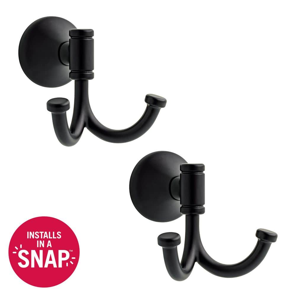 Delta Foundations Design Series Modern Wall Mount Double Towel Hook J-Hook for Bathrooms (1)