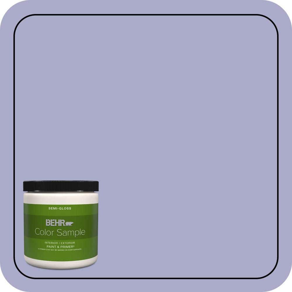 BEHR PREMIUM PLUS 8 oz. #M550-4 Wisteria Blue Semi-Gloss Interior/Exterior Paint & Primer Color Sample