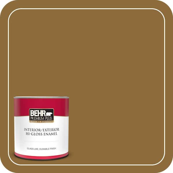 BEHR PREMIUM PLUS #310F-7 Carmel Woods Flat Low Odor & Primer (4)