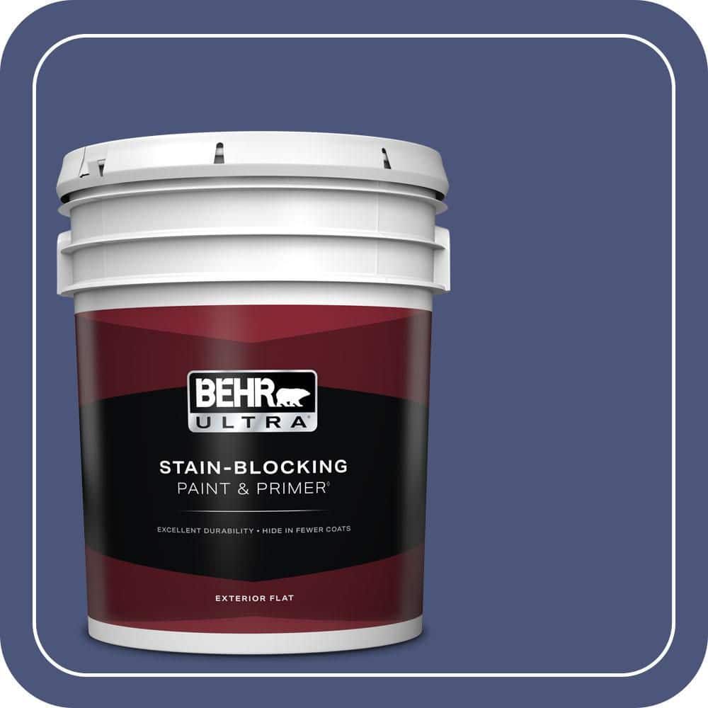 BEHR ULTRA 5 gal. #620D-7 Deep Indigo Flat Exterior Paint & Primer