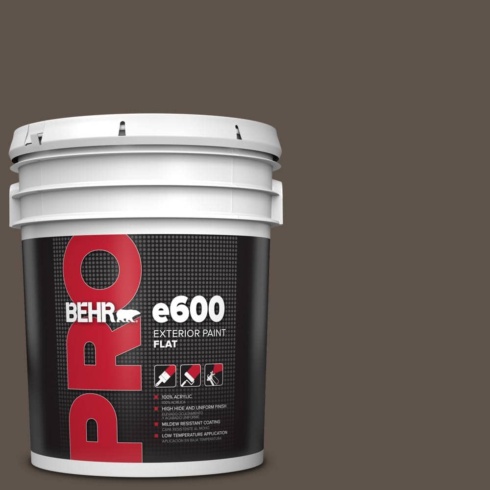 BEHR PRO 5 gal. #ECC-12-3 Shadow Wood Flat Exterior Paint