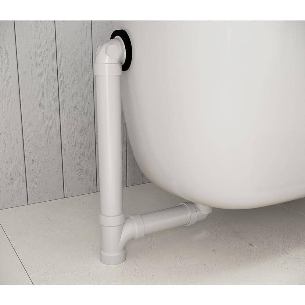 Everbilt Easy Touch 1-1/2 in. x 1.58 ft. PVC Pipe Sch. 40 Bath Waste and Overflow Drain DWV Pressure 5 PSI in Matte Black (2)