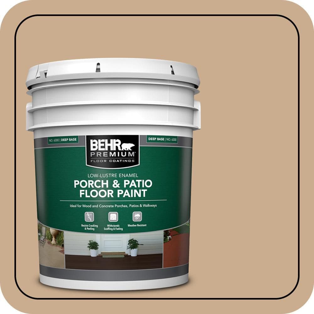 BEHR PREMIUM 5 gal. #PFC-23 Tan Low-Lustre Enamel Interior/Exterior Porch and Patio Floor Paint