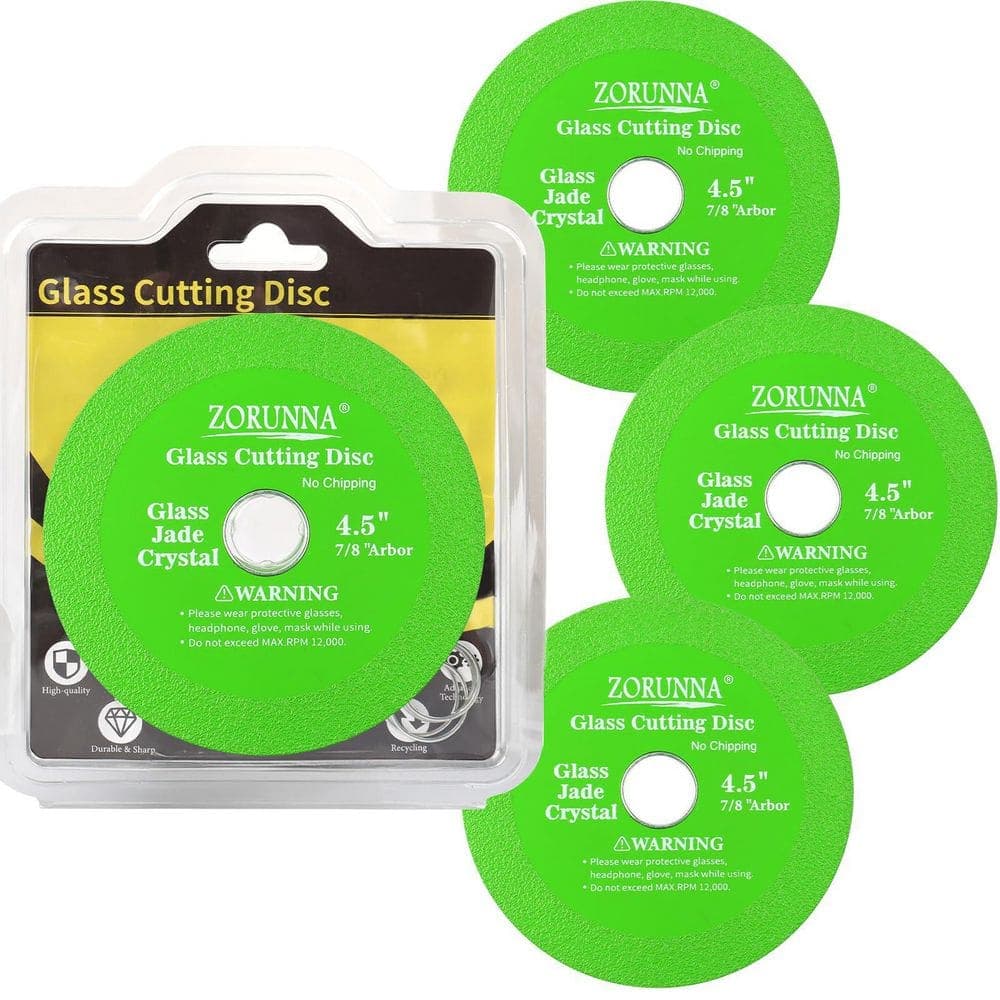 NVNOO 4.5 in. Green Glass Ceramic Diamond Cutting Blade Disc for Grinding Glass, Jade, Crystal, Wine Bottles, Tile (3-Pack)