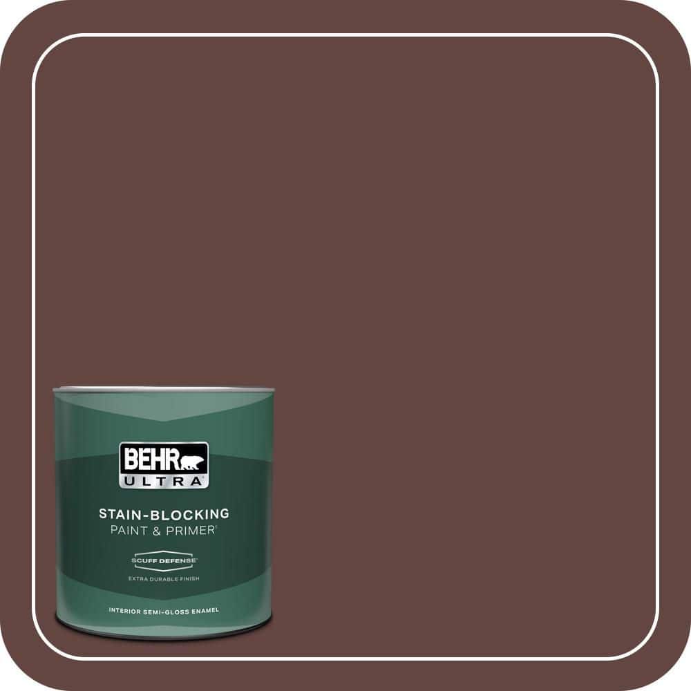 BEHR ULTRA 1 qt. #PMD-62 Black Plum Extra Durable Semi-Gloss Enamel Interior Paint & Primer