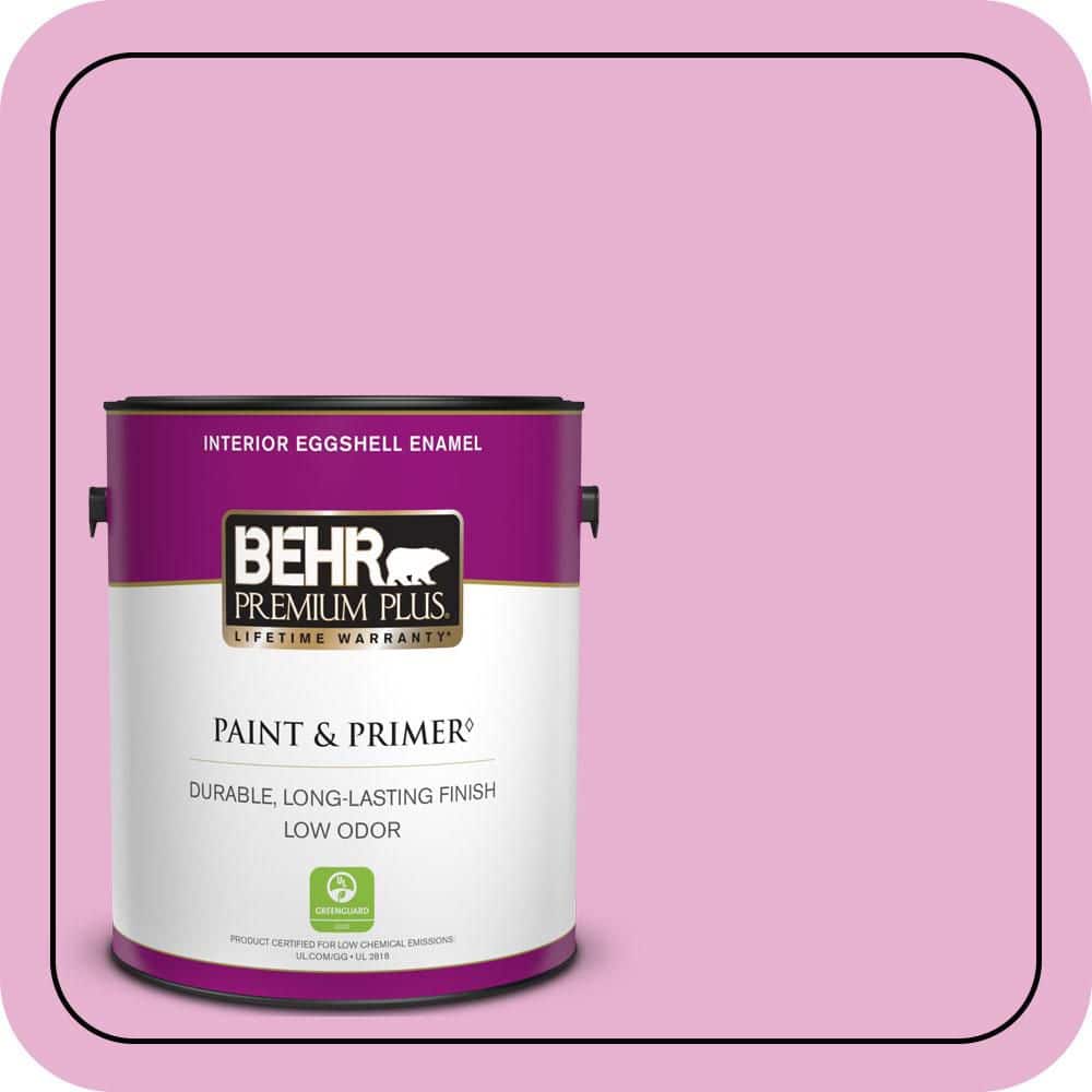 BEHR PREMIUM PLUS 1 gal. #P120-2 Gumball Eggshell Enamel Low Odor Interior Paint & Primer