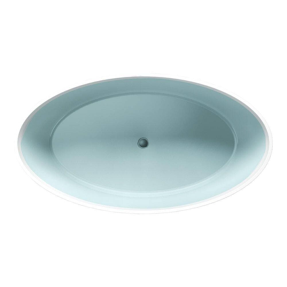 Universal Tubs Choice Stone 5.6 ft. Artificial Stone Center Drain Oval Bathtub in White (1)