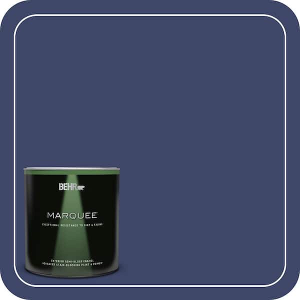 BEHR MARQUEE 1 qt. #S-H-620 Midnight Sky Semi-Gloss Enamel Exterior Paint & Primer (2)