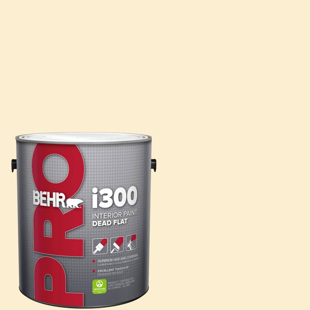 BEHR PRO 1 gal. #370C-2 Custard Cream Dead Flat Interior Paint