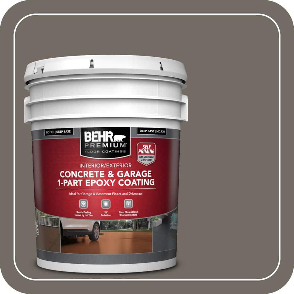 BEHR PREMIUM 5 gal. #PPU24-04 Burnished Pewter Self-Priming 1-Part Epoxy Satin Interior/Exterior Concrete and Garage Floor Paint