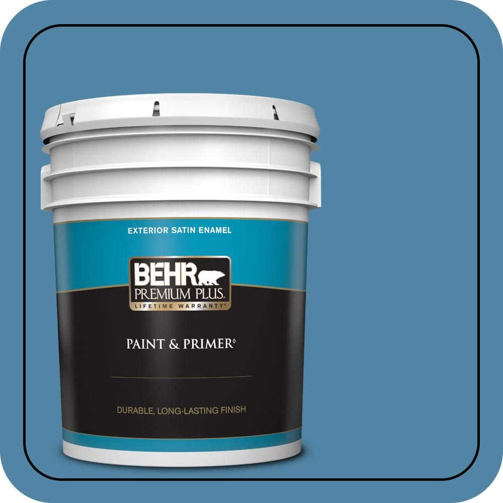 BEHR PREMIUM PLUS 5 gal. #M500-4 Hemisphere Satin Enamel Exterior Paint & Primer