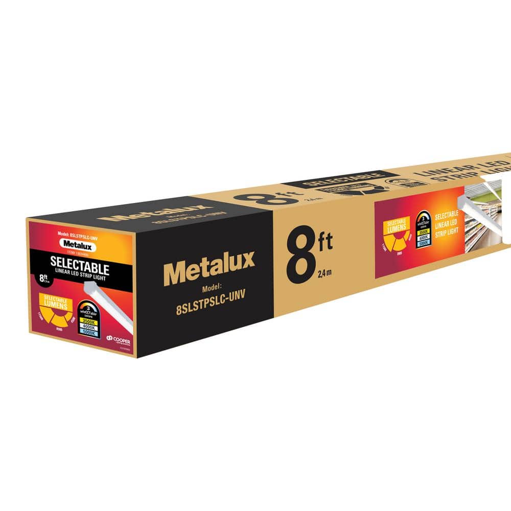 Metalux SLSTP 8 ft. Adjustable CCT and Lumen LED Striplight 8/11000L 35/4/5K UNV DIM (3)
