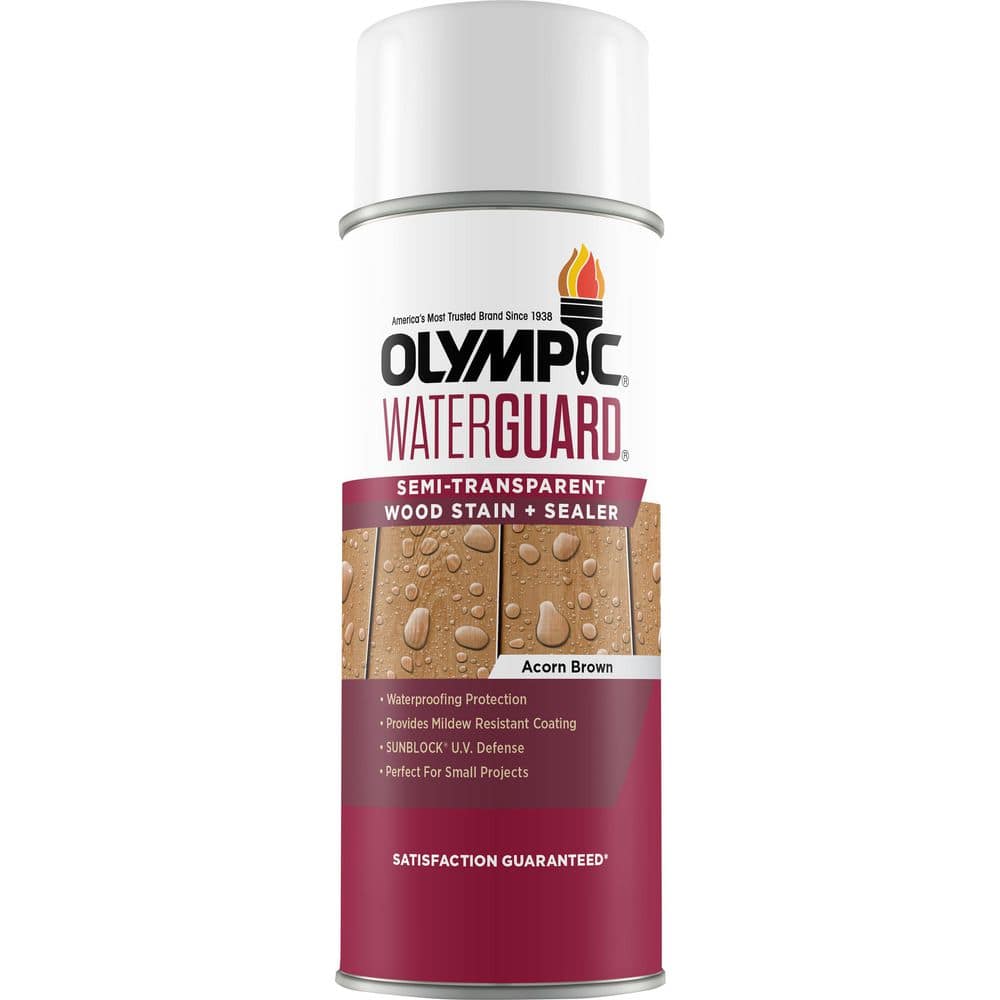 Olympic WaterGuard 11.75 oz. Acorn Brown Semi-Transparent Exterior Wood Stain Plus Sealer