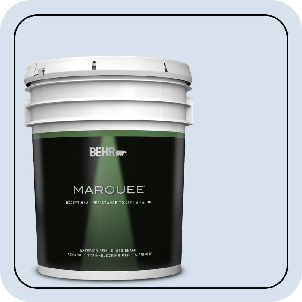 BEHR MARQUEE 5 gal. #580A-2 Icy Bay Semi-Gloss Enamel Exterior Paint & Primer