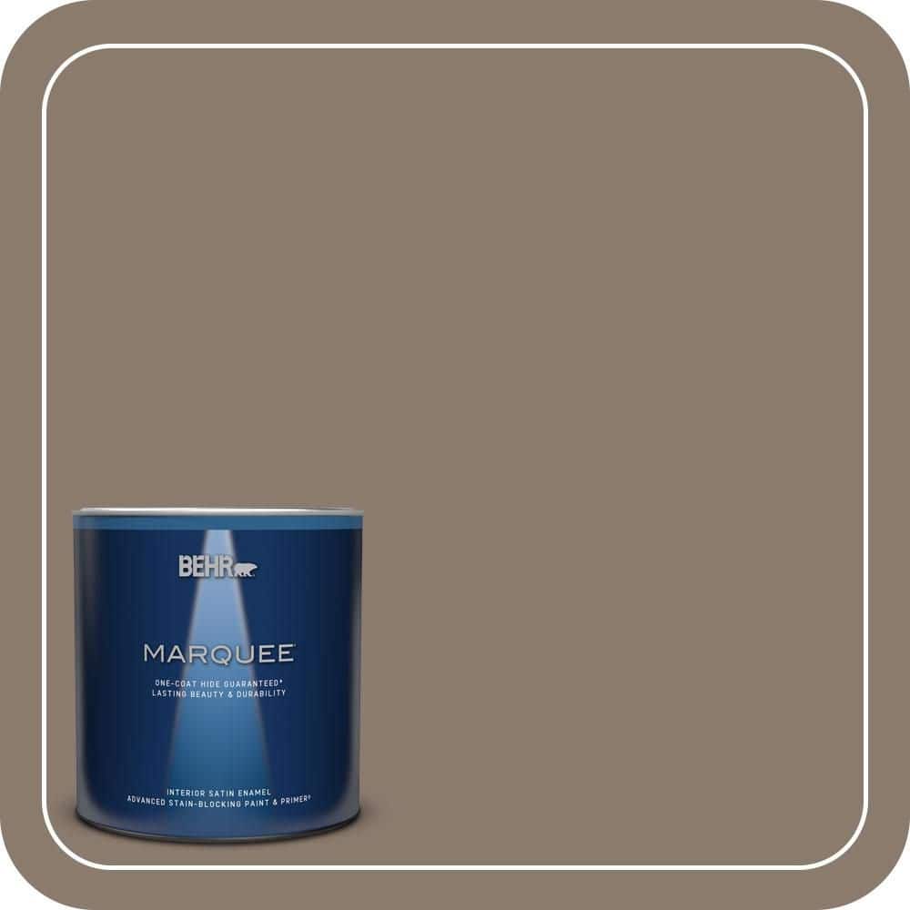 BEHR MARQUEE 1 qt. #T18-07 Road Less Travelled Satin Enamel Interior Paint & Primer