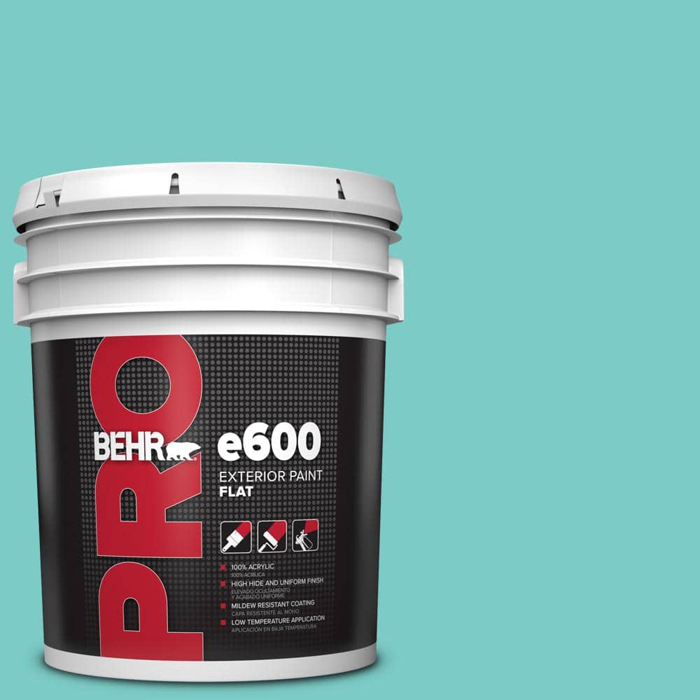 BEHR PRO 5 gal. #BIC-39 Blue Green Gem Flat Exterior Paint