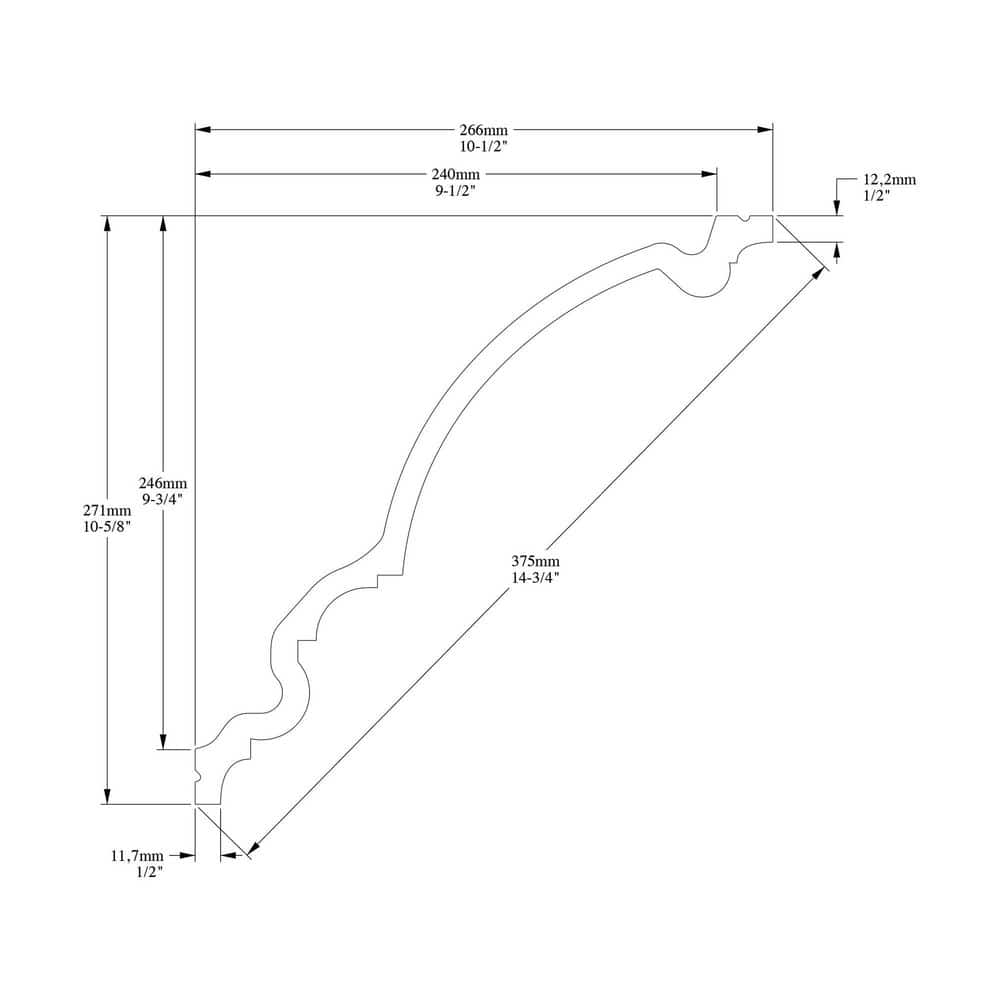 ORAC DECOR 10-1/2 in. x 10-5/8 in. x 78-3/4 in. Primed White Plain Polyurethane Crown Moulding (2)