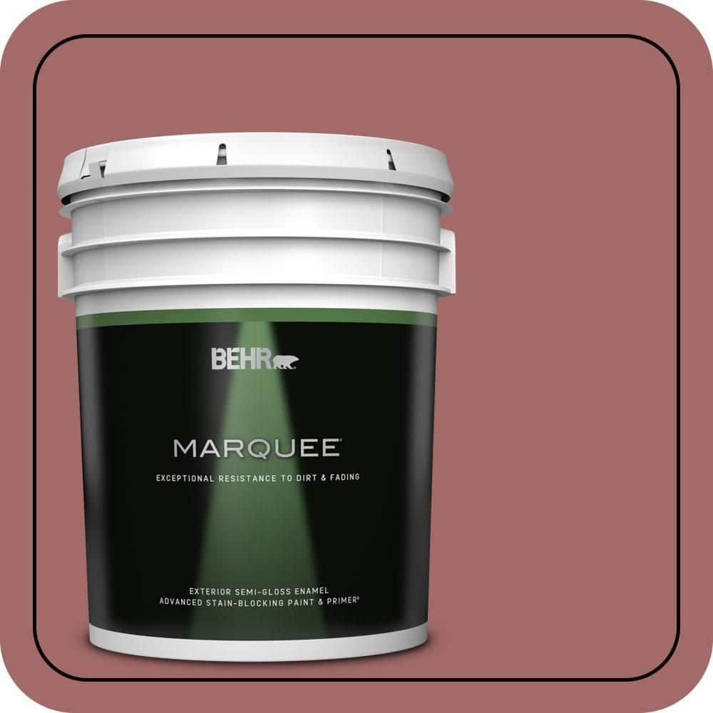 BEHR MARQUEE 5 gal. #S150-5 Vermilion Semi-Gloss Enamel Exterior Paint & Primer