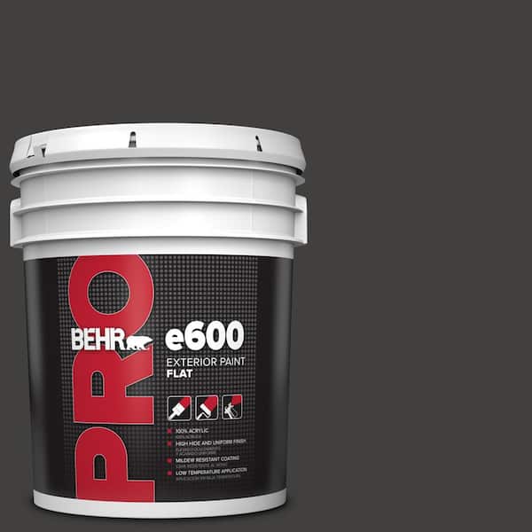 BEHR PRO 5 gal. #N510-7 Blackout Flat Exterior Paint (2)