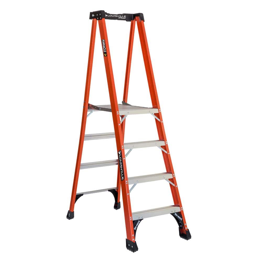 Louisville Ladder Fiberglass Pinnacle PRO Platform Ladder with 375 lbs. Load Capacity Type IAA Duty Rating