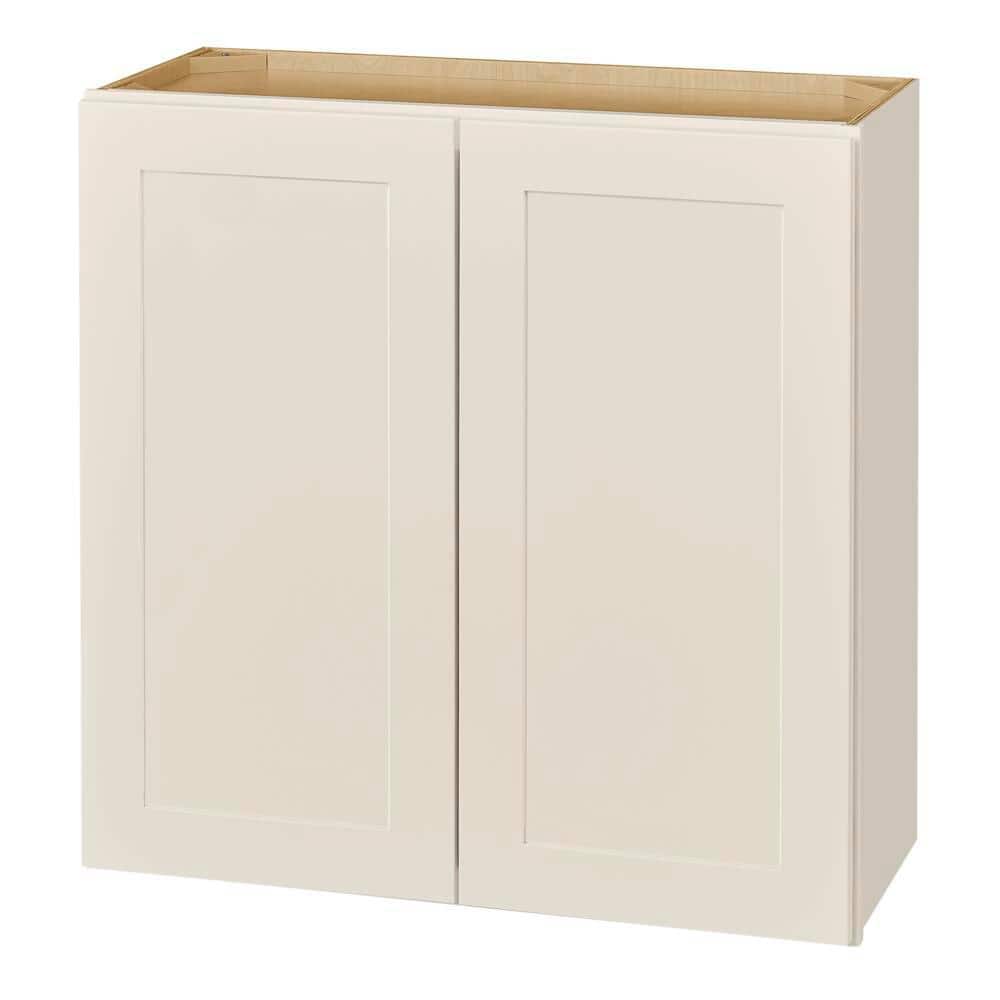 Hampton Bay Avondale 36 in. W x 12 in. D x 30 in. H Ready to Assemble Plywood Shaker Wall Kitchen Cabinet in Antique White
