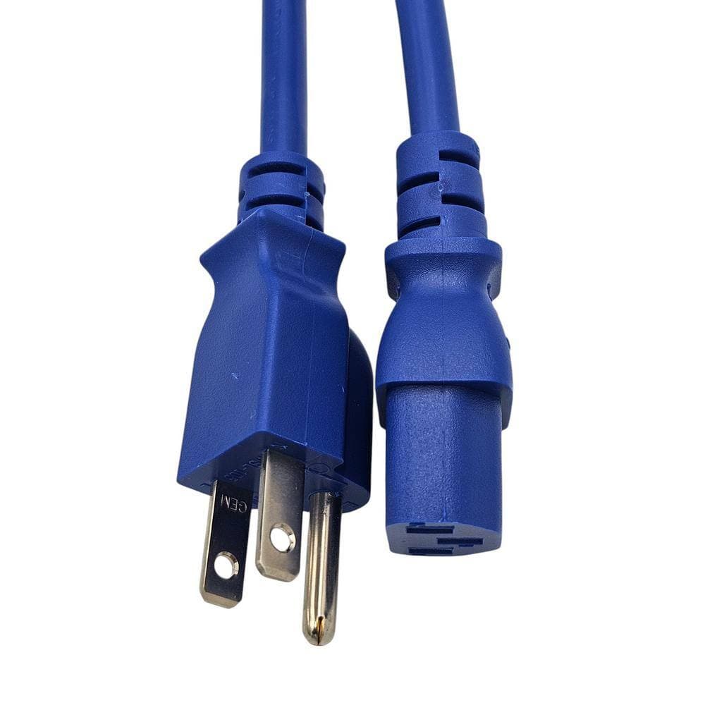 Micro Connectors, Inc 6 ft. Universal AC Power Cord UL Approved NEMA 5-15P to C13 18 AWG / 3-Conductors Indoor Blue (10-Pack) (3)