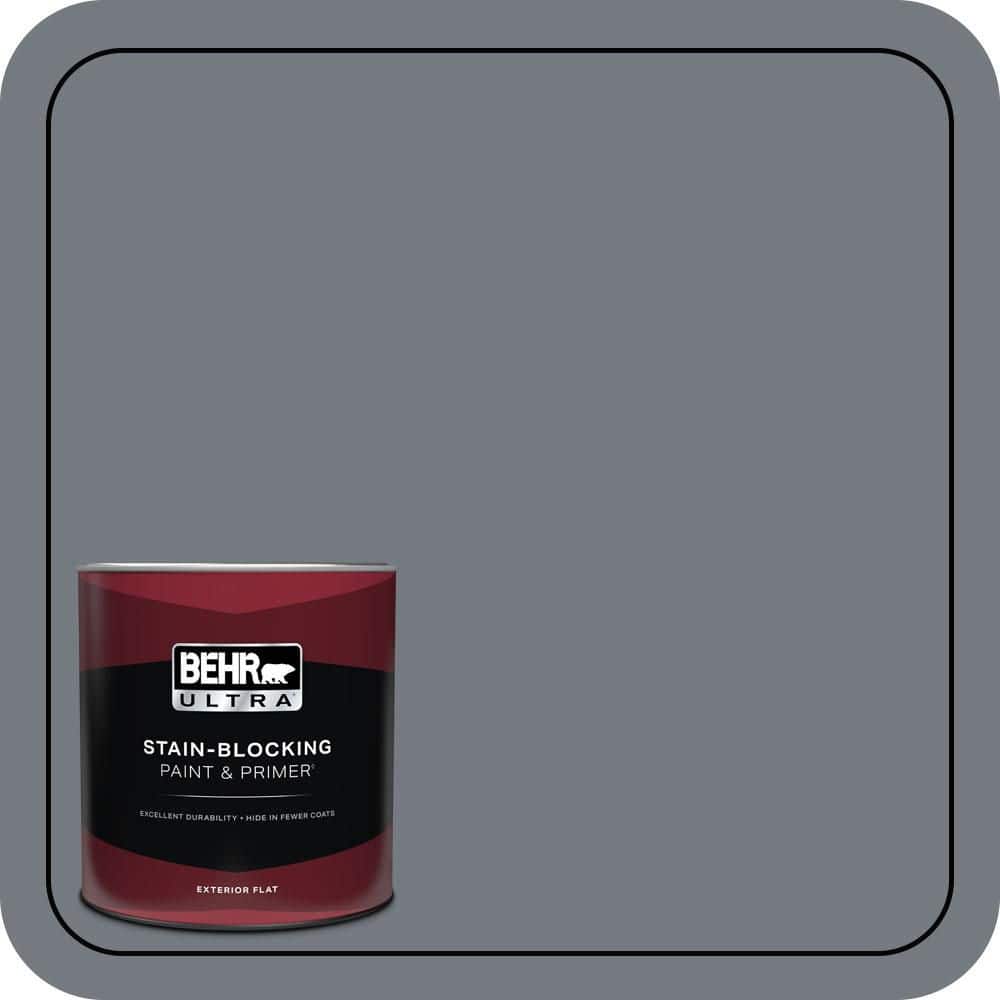 BEHR ULTRA 1 qt. #N510-5 Liquid Mercury color Flat Exterior Paint & Primer
