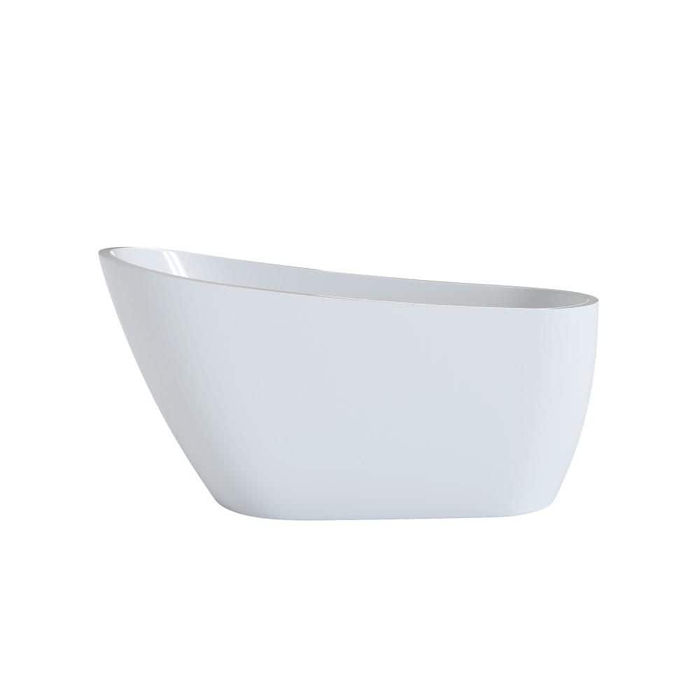 CASAINC 55.13 in. 28.38 in. Single Slipper Acrylic Soaking Bathtub with cUPC Certifications (1)