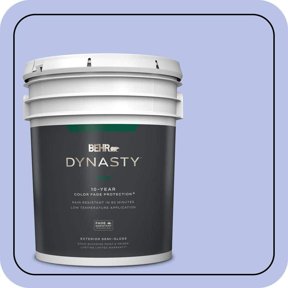 BEHR DYNASTY 5 gal. #P540-3 Canterbury Bells Semi-Gloss Exterior Stain-Blocking Paint & Primer