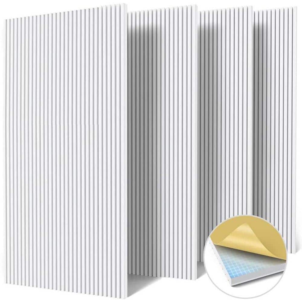 KIWDZFU 4-Pack Large Acoustic Panels, 0. 36in x 23. 6in x 47. 2in, High-Density Soundproof Foam Panels, White (1)