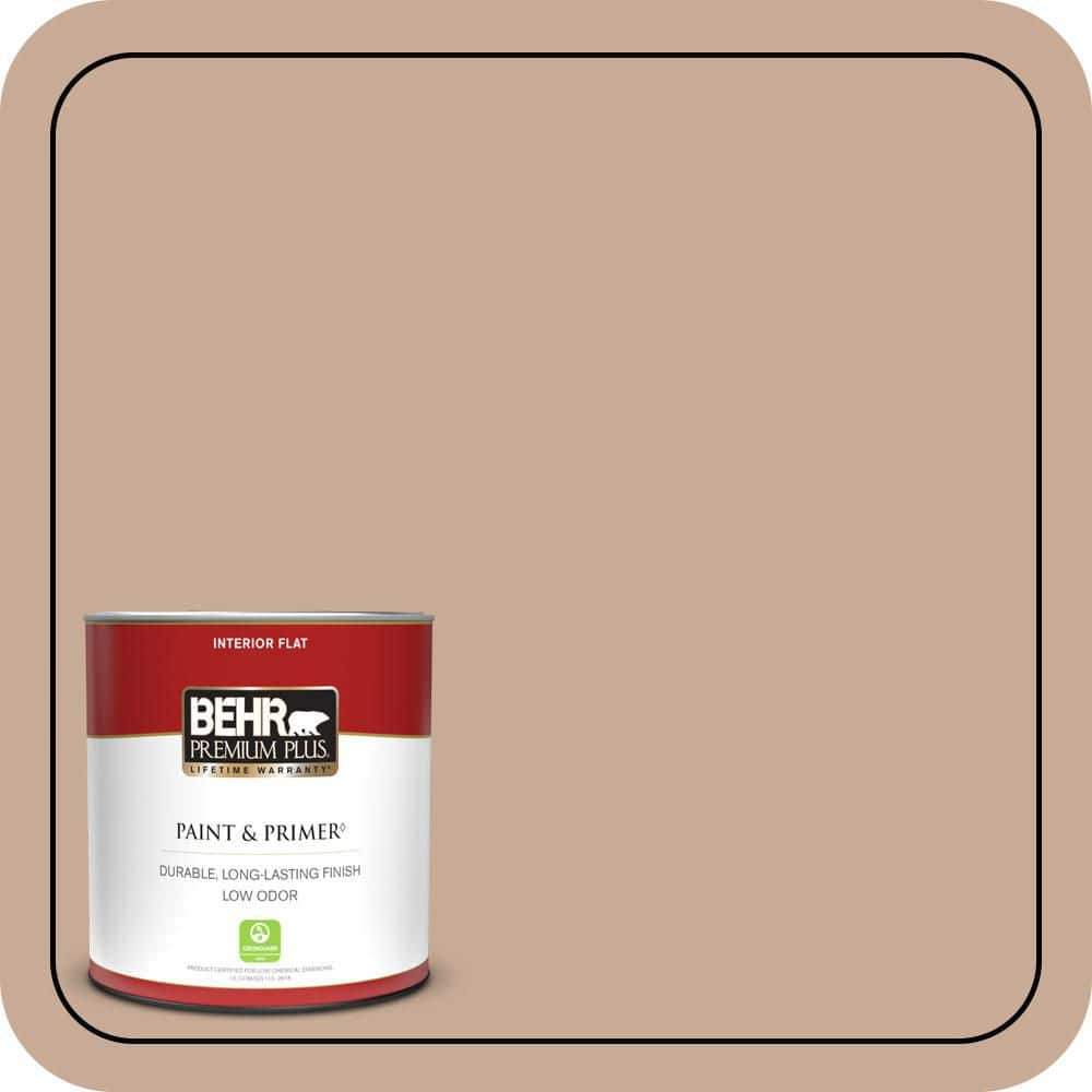 BEHR PREMIUM PLUS 1 qt. #S220-3 Sanderling Flat Low Odor Interior Paint & Primer