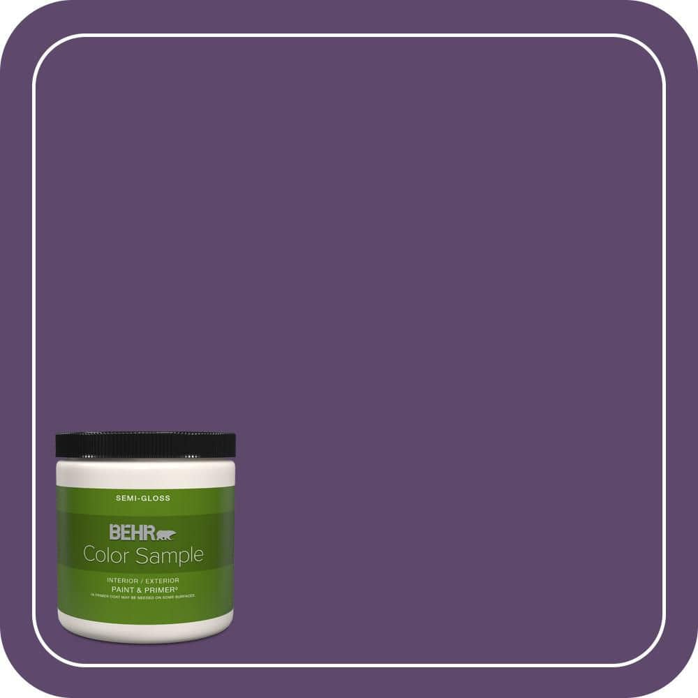 BEHR PREMIUM PLUS 8 oz. #S-G-660 Wild Grapes Semi-Gloss Interior/Exterior Paint & Primer Color Sample