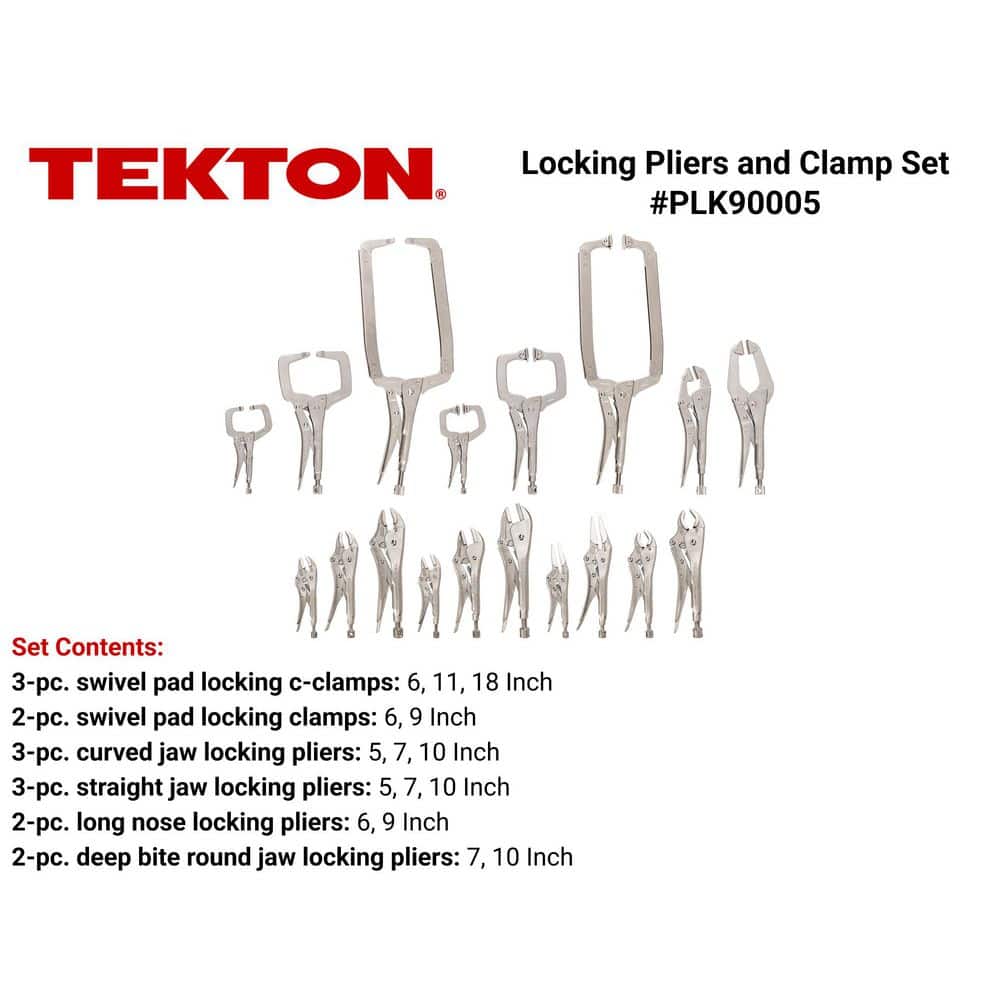 TEKTON Locking Pliers and Clamps Set (18-Piece) (2)