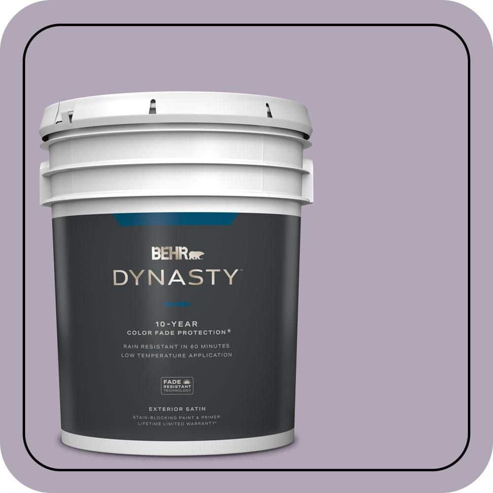 BEHR DYNASTY 5 gal. #660F-4 Plum Frost Satin Enamel Exterior Stain-Blocking Paint & Primer