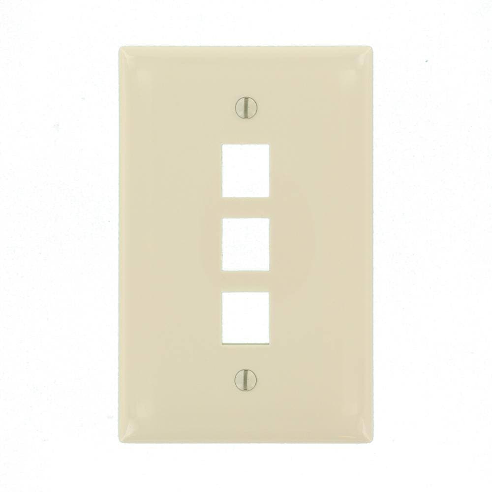 Leviton Almond 1-Gang Audio/Video Wall Plate (1-Pack) 41091-3TN (2)