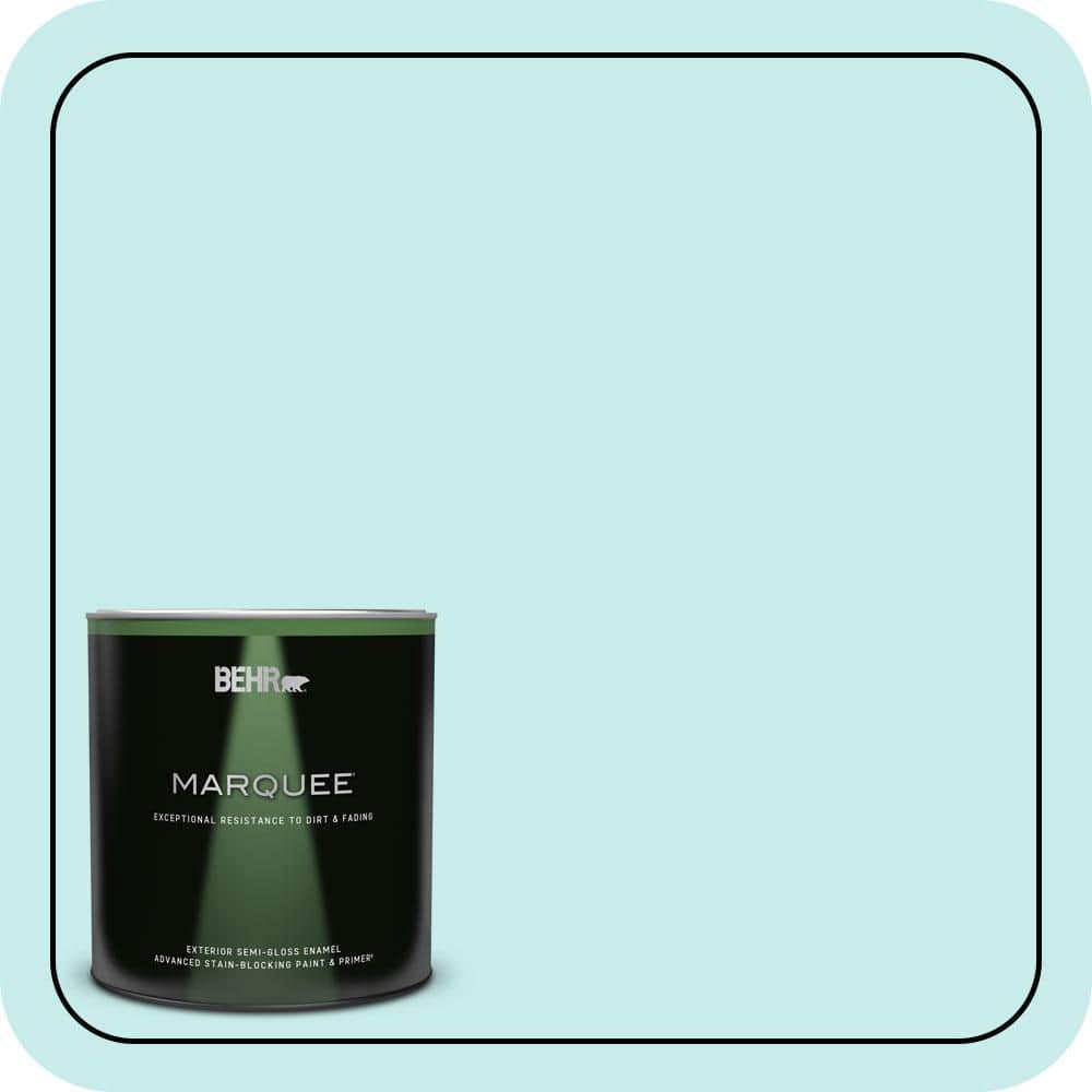 BEHR MARQUEE 1 qt. #P460-1 Morning Sky Semi-Gloss Enamel Exterior Paint & Primer