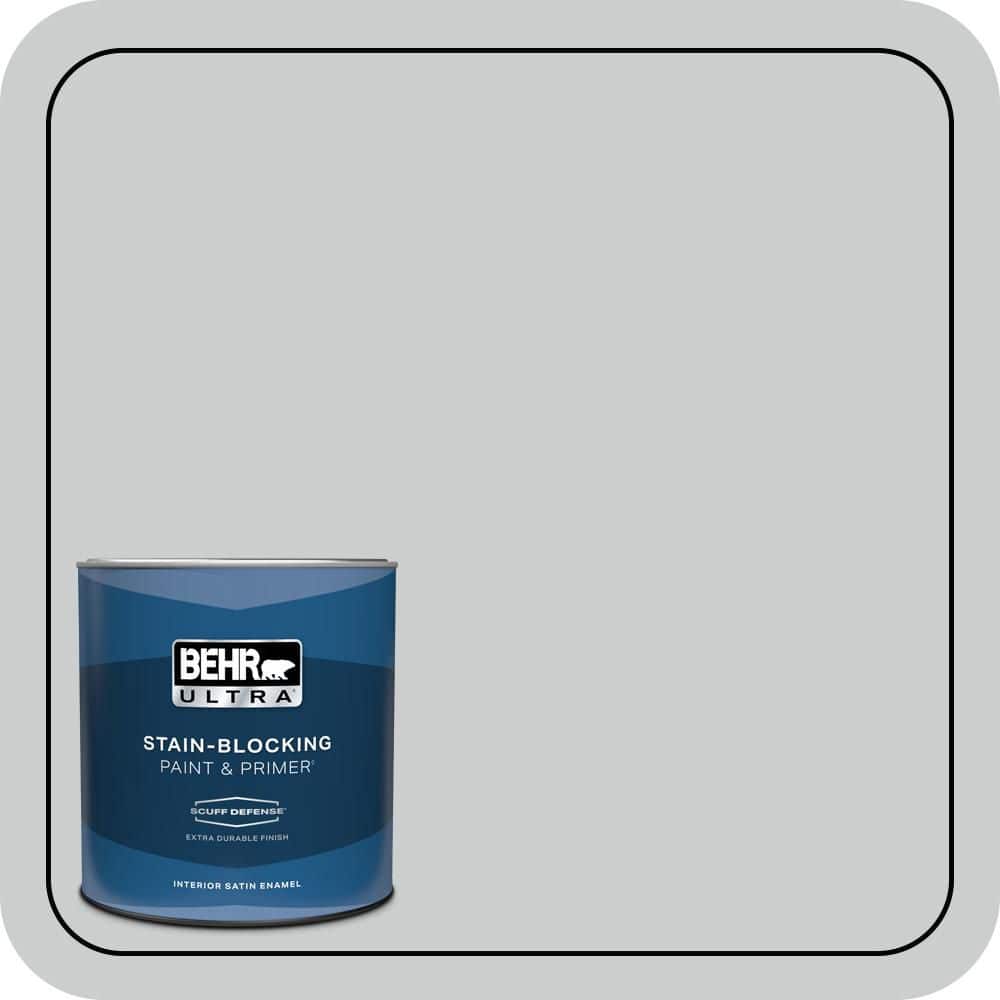 BEHR ULTRA 1 qt. #N500-2 Loft Space Extra Durable Satin Enamel Interior Paint & Primer