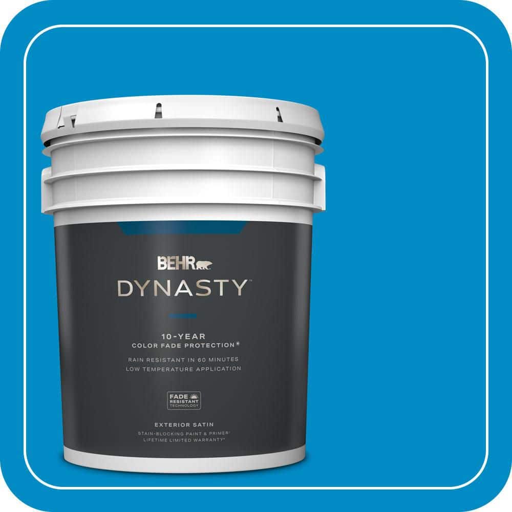 BEHR DYNASTY 5 gal. #MQ4-57 Celebration Blue Satin Enamel Exterior Stain-Blocking Paint & Primer
