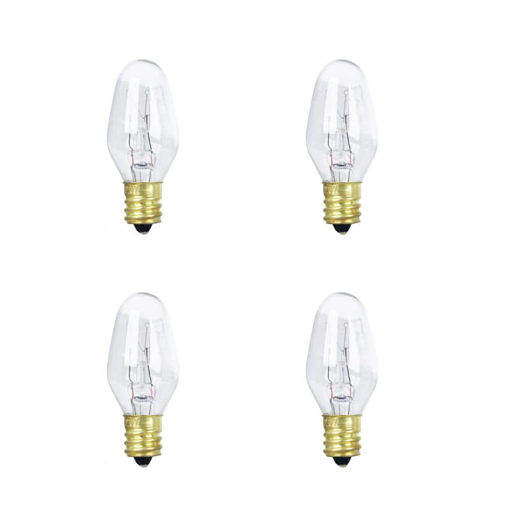 Feit Electric 7-Watt Equivalant C7 2700K Clear Incandescent E12 Night Light Bulb (4-Pack) (2)