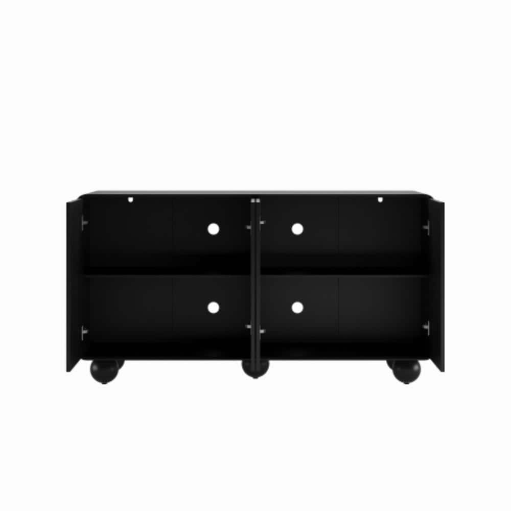Unbranded 59 in. W x 15.15 in. D x 31.5 in. H Bathroom Black Linen Cabinet