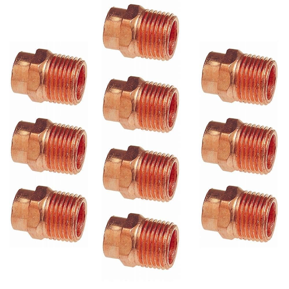 Everbilt 1/2 in. Copper Cup x MIP Male Pressure Adapter (10-Pack)