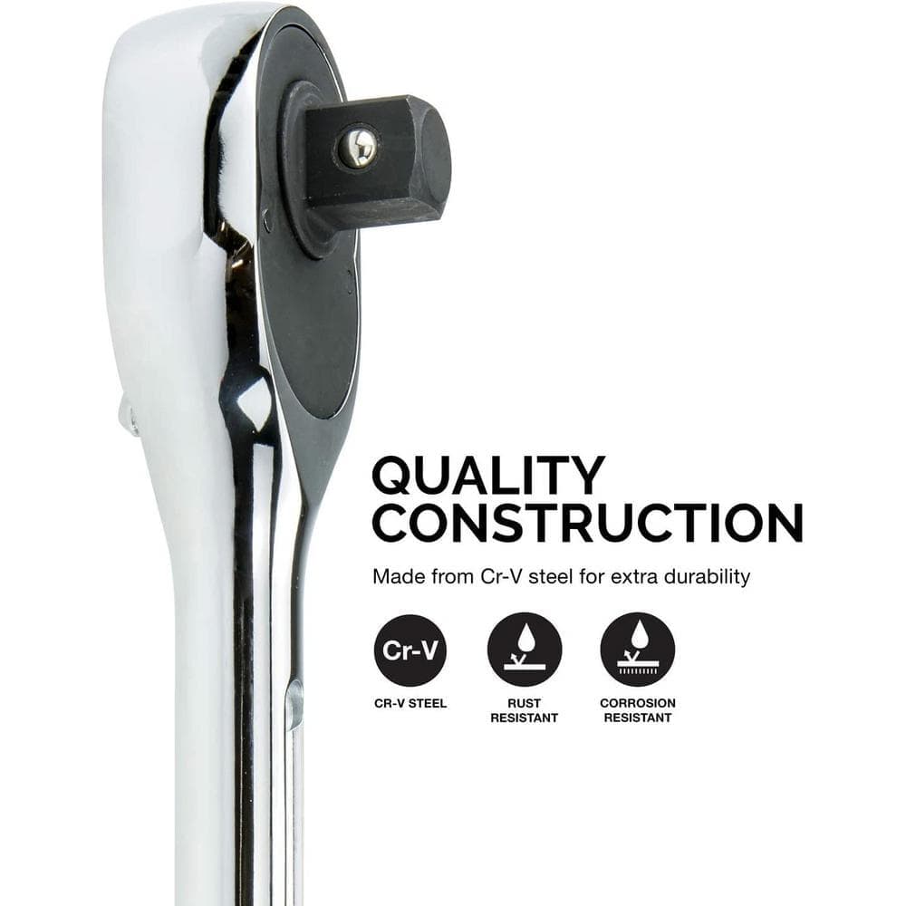 NEIKO 3/4 in. Drive Extendable Ratchet Handle, 24-Tooth Reversible Ratcheting Feature, Extends 24 to 39-3/4 In. (2)
