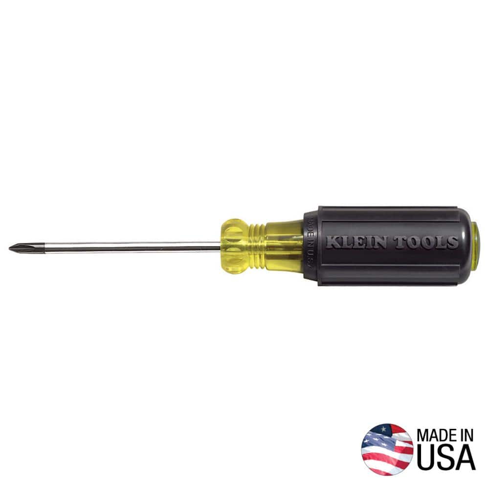 Klein Tools #1 Phillips Head Screwdriver with 3 in. Round Shank- Cushion Grip handle (1)