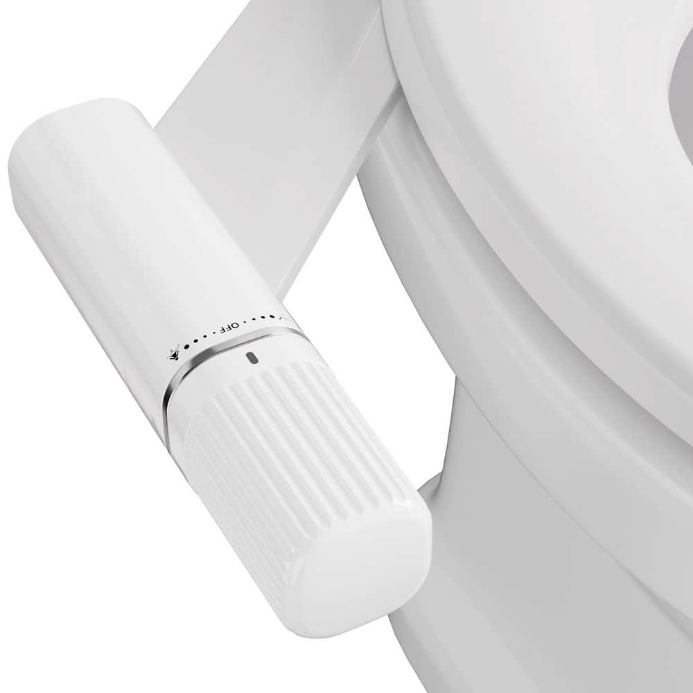 Wudkey White Dual Retractable Nozzle Bidet Attachment with Adjustable Pressure & Self-Cleaning for Toilet (1)