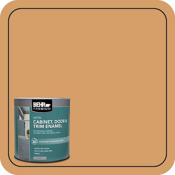 BEHR PREMIUM 1 qt. #MQ4-08 Golden Aura Satin Enamel Interior/Exterior Cabinet, Door & Trim Paint (2)
