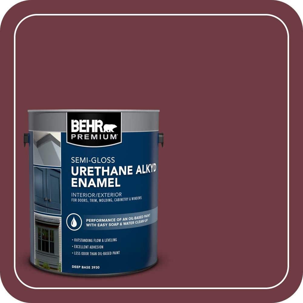 BEHR PREMIUM 1 gal. #BXC-90 Wild Cranberry Urethane Alkyd Semi-Gloss Enamel Interior/Exterior Paint (1)