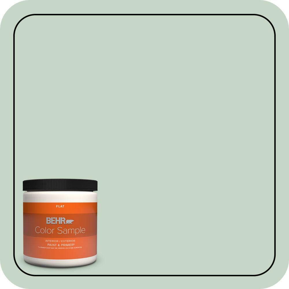 BEHR PREMIUM PLUS 8 oz. #S410-2 New Moss Flat Interior/Exterior Paint & Primer Color Sample