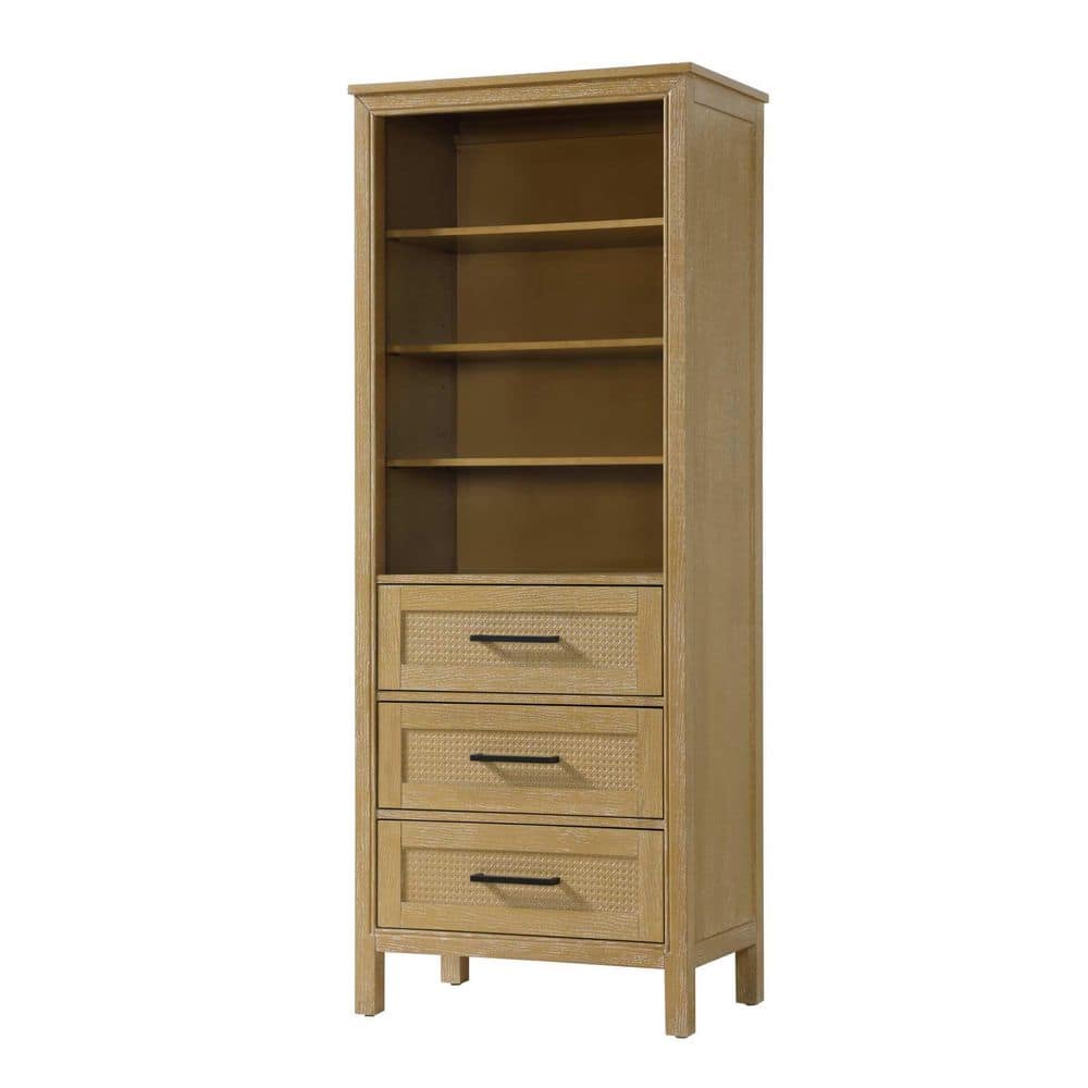 TIMELESS HOME 28 in. W x 18 in. D x 72 in. H Beige Freestanding Linen Cabinet (3)