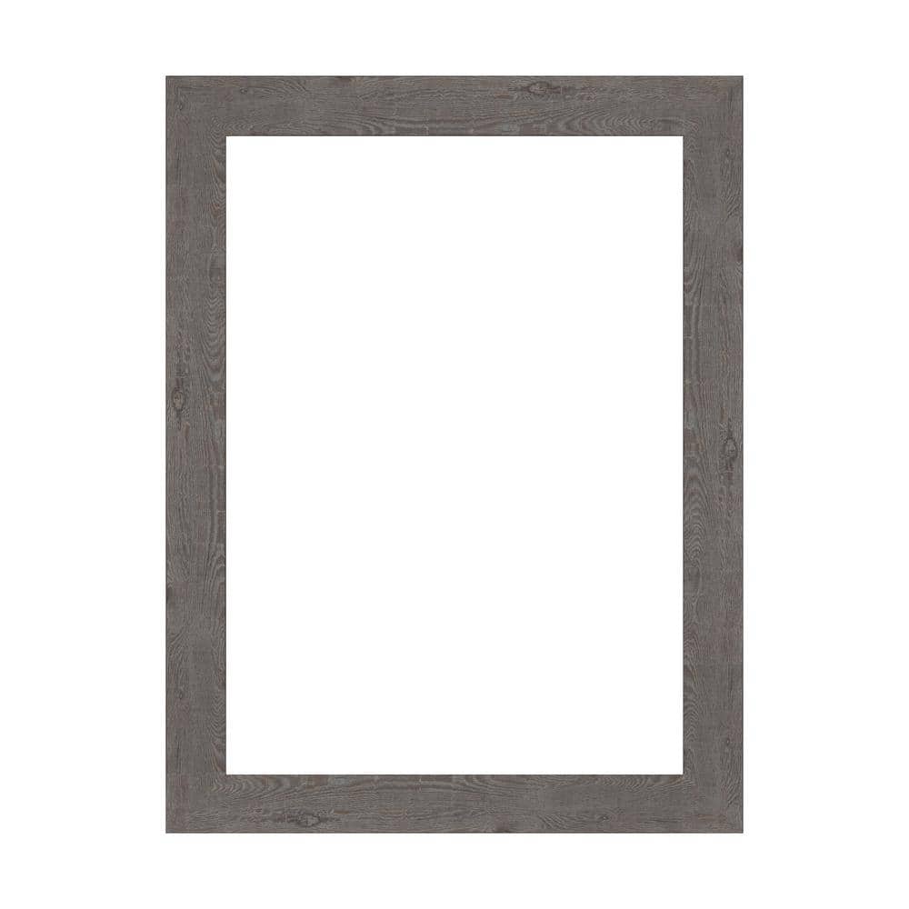 Amanti Art Mirror Makeover Rustic Plank Grey Narrow 19.25 in. W x 25.25 in. H Bathroom Mirror Frame Border Kit-Fits a 18x24 Mirror (1)